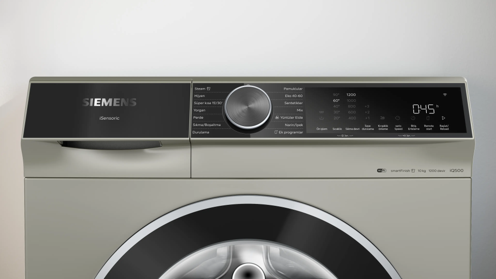 iQ500 Çamaşır Makinesi 10 kg maks. 1200 dev./dak., Gümüş