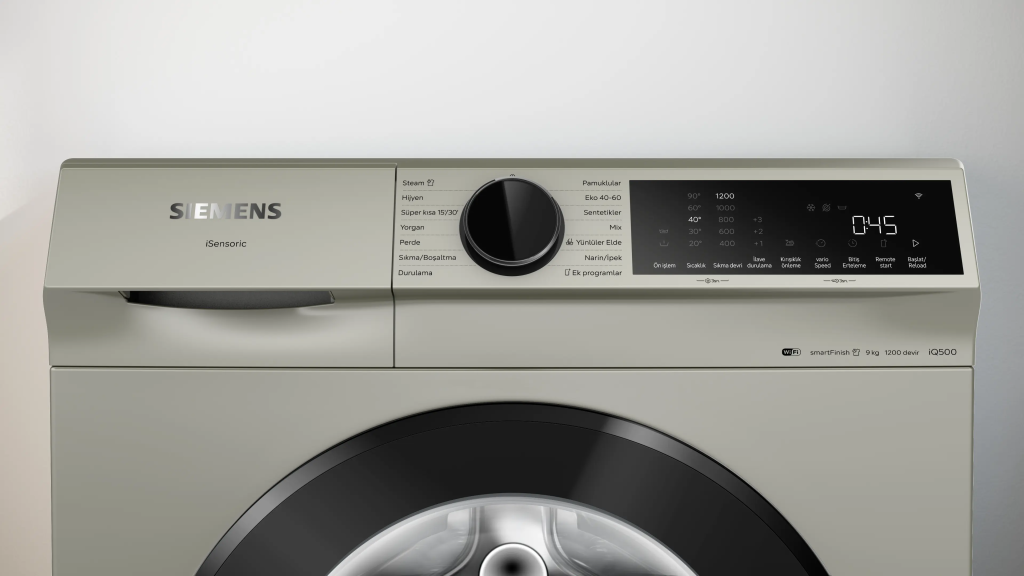iQ500 Çamaşır Makinesi 9 kg maks. 1200 dev./dak., Gümüş