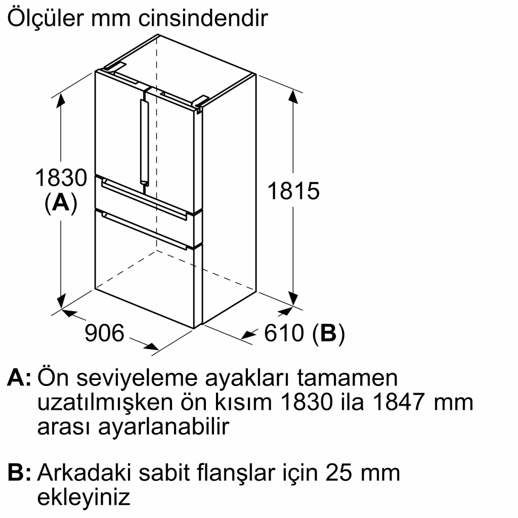 iQ700 Gardırop Tipi Buzdolabı, Cam Kapı 183 x 90.5 cm Siyah, Total noFrost